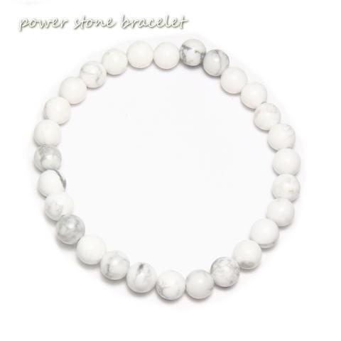 6mm玉のハウライト天然石ブレスレット パワーストーンブレスレット レディースブレスレット シンプル...