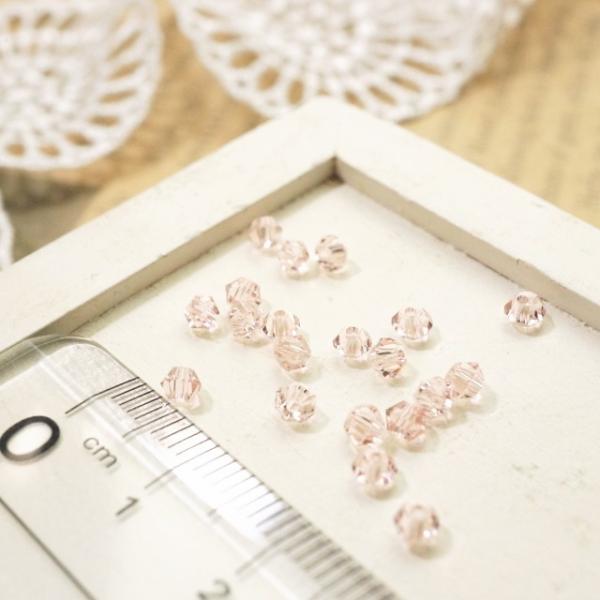 多面カットビーズ そろばん型 直径3mm ローズ ガラスビーズ チェコビーズ アクセサリーパーツ