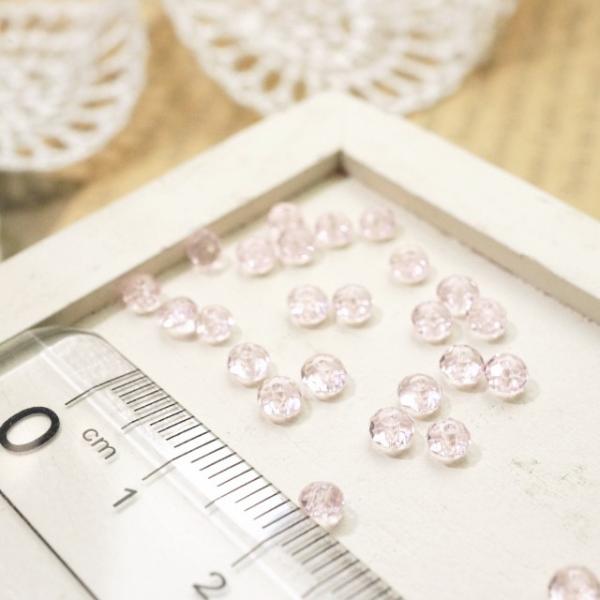 ボタンカットビーズ2.5x3.5mm ピンク ガラスビーズ チェコビーズ アクセサリーパーツ