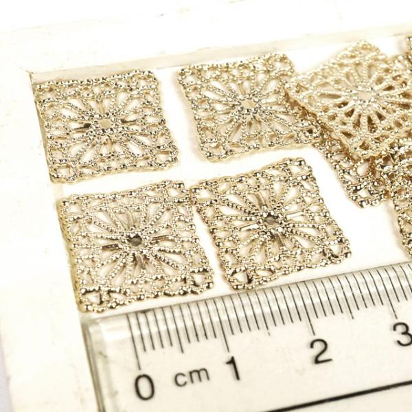 菱形 ゴールド アンティークゴールド 真鍮古美 10個1セット 透かしパーツ アクセサリーパーツ