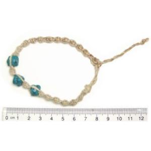 3粒ターコイズのコロコロビーズが付いたヘンプ(...の詳細画像3