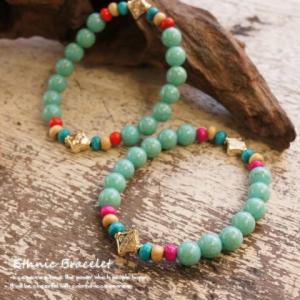 トルコ石と茶色ブラウンビーズ ネックレス と トルコ石 ブレスレット