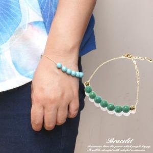 ブレスレット チェーンブレスレット ターコイズ風 トルコ石風 地球儀