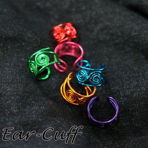 バラ売り クルクル 渦巻き ポイント ワイヤー イヤーカフス mens 送料無料