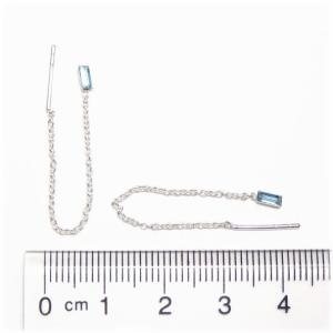 シルバーピアス ライトブルー スワロフスキー ...の詳細画像4