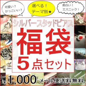 シルバーピアス福袋 シルバー925 スタッドピアス 5種類から選べる福袋 メール便送料無料 mens