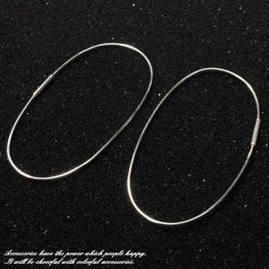 シルバーピアス シンプルな楕円形のフープピアス ループ レディース 大ぶりピアス 送料無料