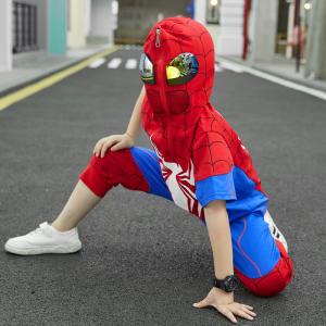 スパイダーマン 子供用 羽織り Tシャツ 半袖セット 可愛い夏服　コスプレグッズ cosplay｜lardoo-store