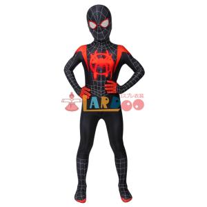 スパイダーマン: スパイダーバース マイルス・モラレス Spider-Man: Into the Spider-Verse 子供用 ジャンプスーツ コスプレ衣装 cosplay｜lardoo-store