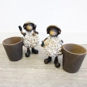 ディスプレイとしてかわいい♪ ミニプランター　ヒツジ　2SET かわ畑貿易 人形・置物・オブジェ 動物 東京百貨店