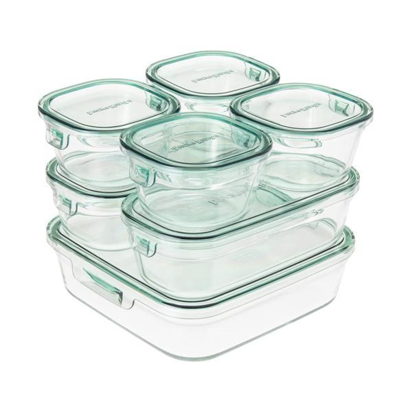 イワキ PSC-PRN-G7 パック&amp;レンジ 保存容器 耐熱ガラス グリーン システムセット