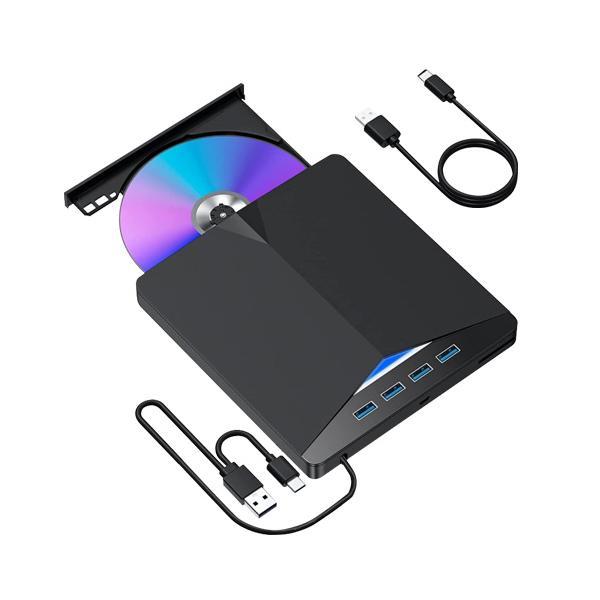 ブルーレイドライブ 外付け ブルーレイプレーヤー USB3.0＆Type-Cデュアル接続 BD CD...