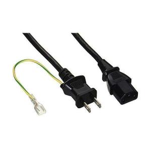 バッファロー BSACC0620BKA 電源ケーブル 3ピンソケット(メス)⇔2ピンプラグ(オス)2m