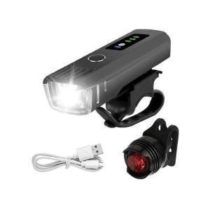 自転車 ライト LED 自動点灯 充電式 明るい USB 防水 自転車ライト テールライト テールランプ 付き 工具不要 簡単着脱 ((S