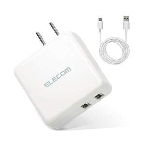 エレコム MPA-ACC08WH ホワイト 1.5m USB コンセント 充電器 USB PD対応 18W USB-A×2  Type-Cケーブル A-C