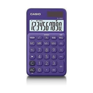 カシオ SL-300C-PL-N カラフル電卓 パープル 10桁 手帳タイプ