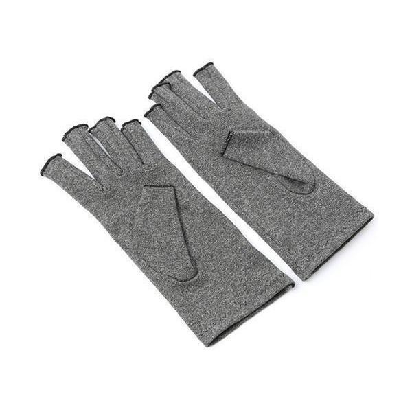 手袋 サポーター 着圧 バネ指 手首 引き締め 指なし 関節炎 腱鞘炎 グレー S ((S