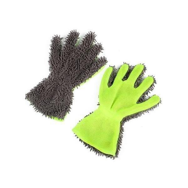 洗車 手袋 ホイール磨き用 もこもこグローブ 洗剤要らず 両手兼用 洗車タオル 自動車 バイク 自転...