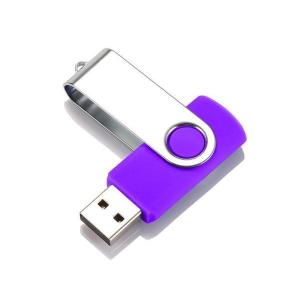 USBメモリ パープル 32GB USB2.0 USB キャップレス フラッシュメモリ 回転式 おしゃれ コンパクト  ((S