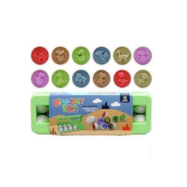 マッチングエッグ 恐竜 おもちゃ パズル 知育玩具 イースター 幼児 ブロックおもちゃ 学習玩具 1...