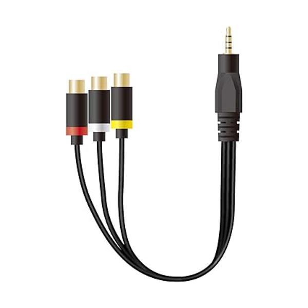 エレコム DH-MWRYF015BK ブラック 映像ケーブル ストレート型ミニピンプラグ(4極) R...