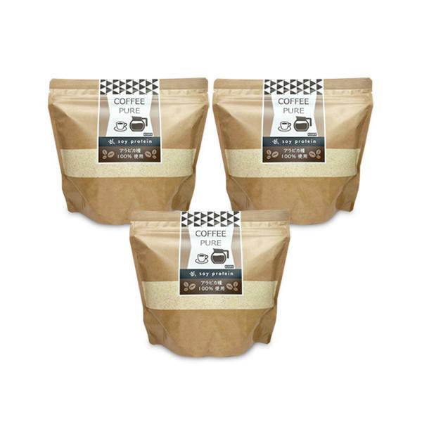 3個セット COFFEE PURE 珈琲ピュア ソイプロテイン 500g soy protein 人...