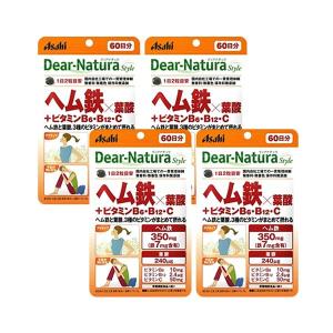 4個セット アサヒ ディアナチュラスタイル ヘム鉄×葉酸 +ビタミンB6・B12・C 120粒
