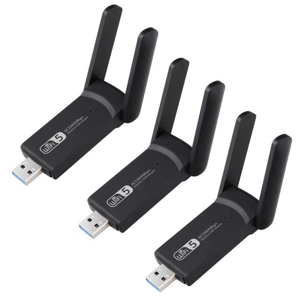 3個セット WiFi 無線LAN 子機 WiFi無線LAN子機 1200Mbps USB アダプタ ...