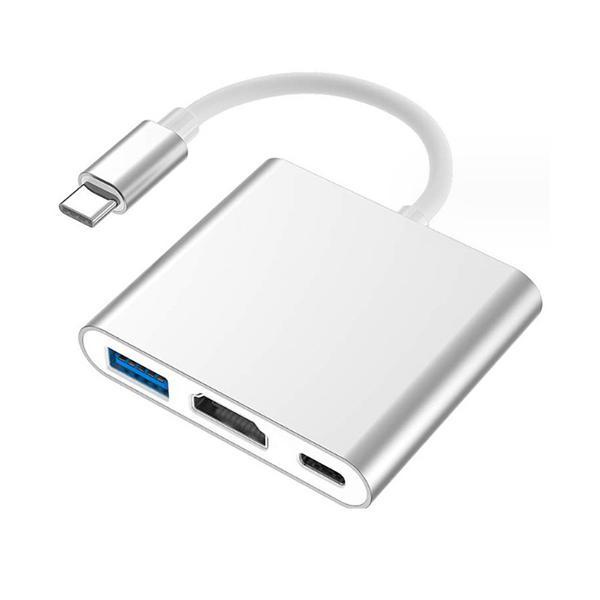 変換ケーブル HDMI Type-C タイプC 変換アダプター シルバー 3in1 4K 耐久 ((...