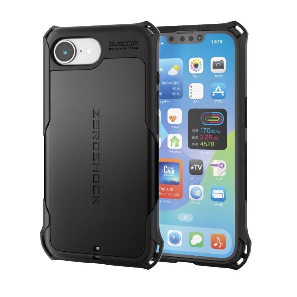 エレコム PM-A25SZEROBK ブラック iPhone 16e ケース 衝撃吸収 フィルム付き...