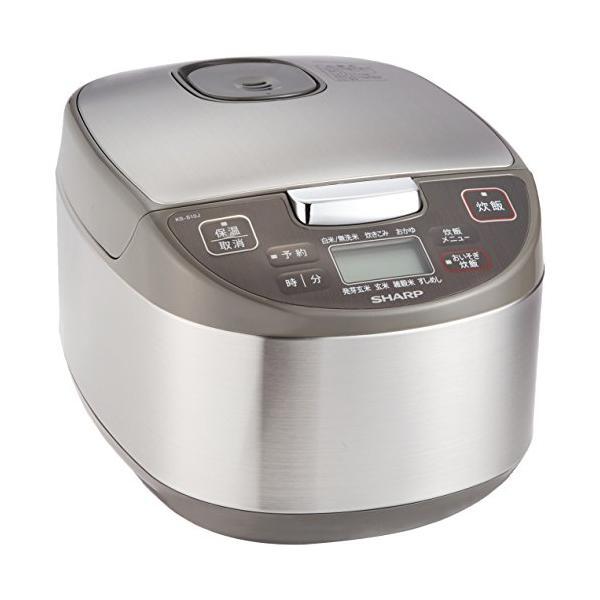 シャープ  KS-S10J-S 炊飯器 マイコン炊飯ジャー 黒厚釜 球面炊き 5.5合 シルバー S...