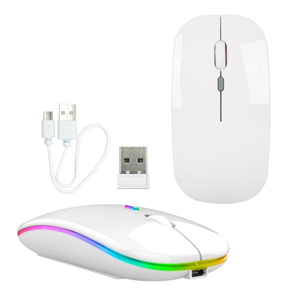 ワイヤレスマウス 極薄型 パールホワイト Bluetooth5.2 無線 2.4GHz Type-C...