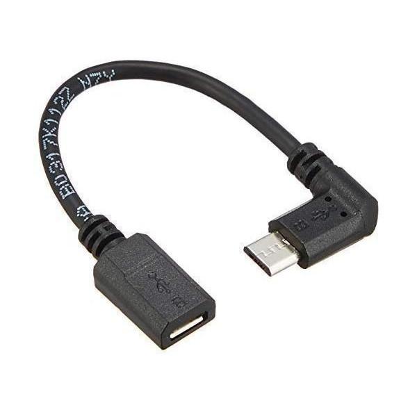 ELECOM 変換アダプタ 逆L字 microBメス-microBオス USB2.0 ブラック 0....