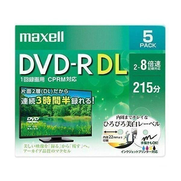 maxell DRD215WPE.5S マクセル 録画用 DVD-R DL 標準215分 8倍速 C...