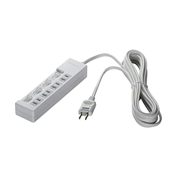 バッファロー 2ピン電源タップ 4個口 個別スイッチ 3m ホワイト BSTAPSW2430WH