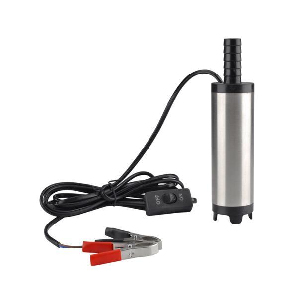 水中ポンプ 12V 小型 ワニクリップ シルバー 電動スイッチ式 給水 水槽 排水 汚水 汲み上げ ...