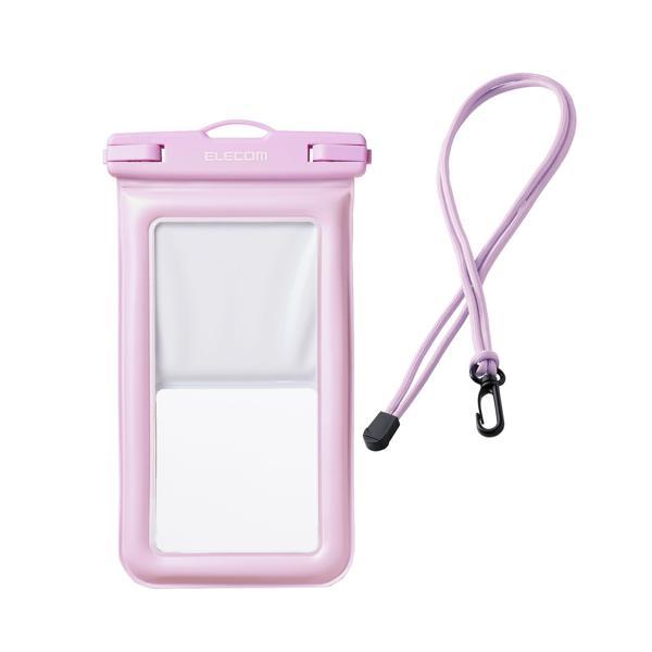 エレコム スマホ 防水ケース 水中 操作不可 IPX8 6.9インチ以下のスマートフォン ラベンダー...