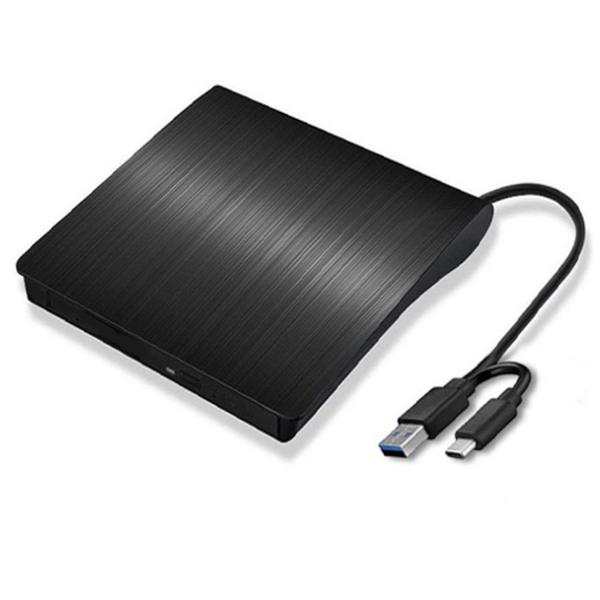 外付けDVDドライブ USB3.0＆Type-C両対応 高速データ転送 静音設計 薄型ポータブルデザ...