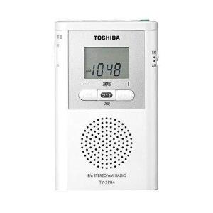 TOSHIBA ワイドFM/AMポケットラジオ TY-SPR4(W) 送料無料