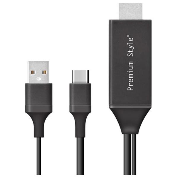 Premium Style USB-Cコネクタ HDMIミラーリングケーブル 2m ブラック PG-...
