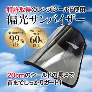 偏光バイザー UVカット 99.9% 紫外線 ...の詳細画像1