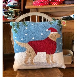 ゴールデンレトリバーのクリスマスカード メッセージカードと白封筒各