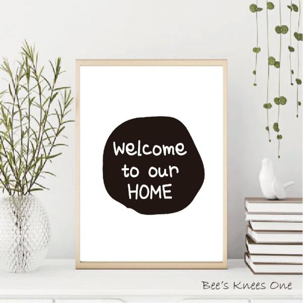 【北欧アートポスター】welcome to our home / アートパネル ノルディック　A5 ...