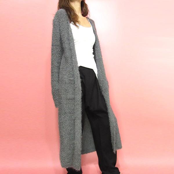 Knit230 スーパーソフト　マキシ丈　ロング　オープンカーディガン