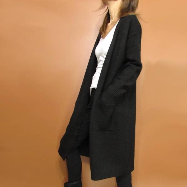 Knit258 シンプル　美ライン　オープンカーディガン