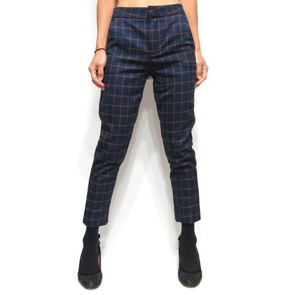 Pants155 チェック　ツイル　スリムパンツ