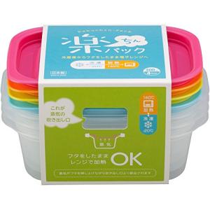 イノマタ化学 タッパー 4個セット 角型 400ml 蓋をしたままレンジ可能 カラフル 電子レンジ容器 楽ちんパック IN98018