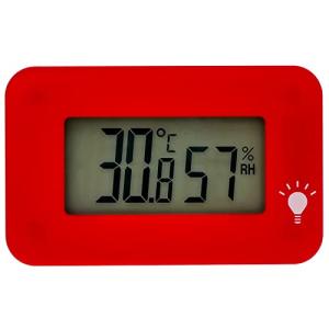 エンペックス 温湿度計 デジタル シュクレ・イルミー 卓上 3.3×5.2cm バックライト 付き レッド TD-8338｜lasantalease