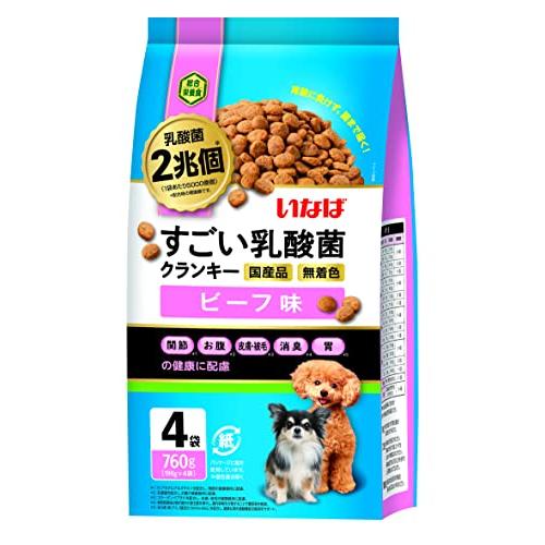 いなばペットフード すごい乳酸菌クランキー 190ｇ×4袋 ビーフ味