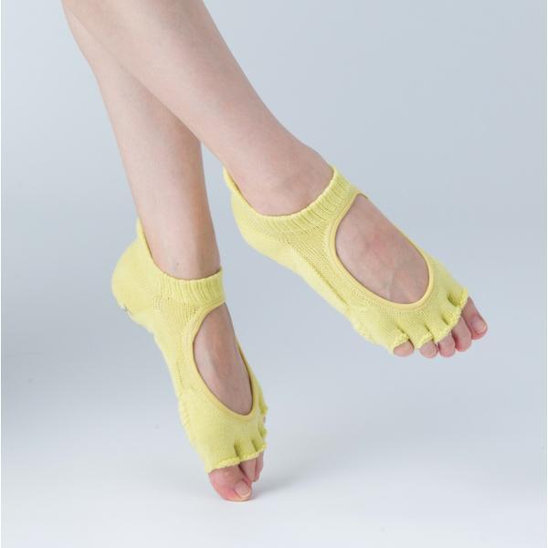 5本指ソックス カバー 指無し 23-25cm 中厚 オーガニックコットン 指切り 滑り止め 110...